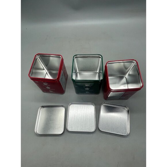 Christmas empty set of 3 tins swiss miss green red snow rectangle Knome READ - Picture 7 of 8